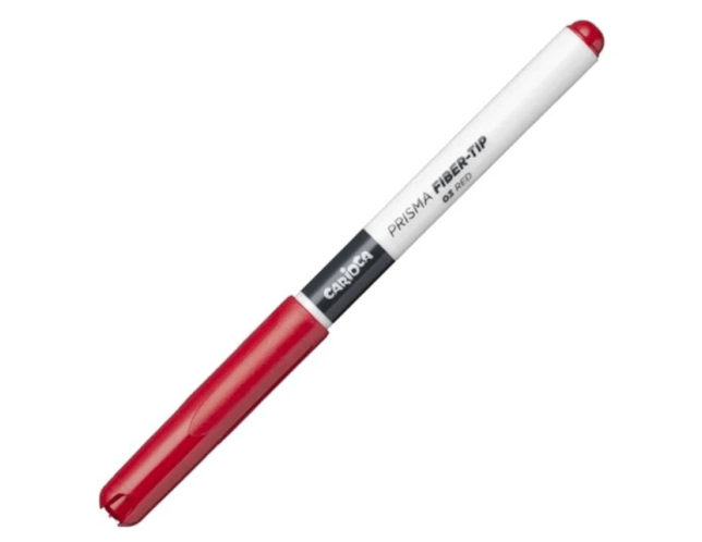 Marcador Carioca plus Prisma fiber-tip vermelho