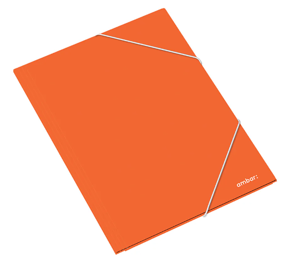 Capa com Elástico Ambar School Almaço Cartolina A4 Laranja