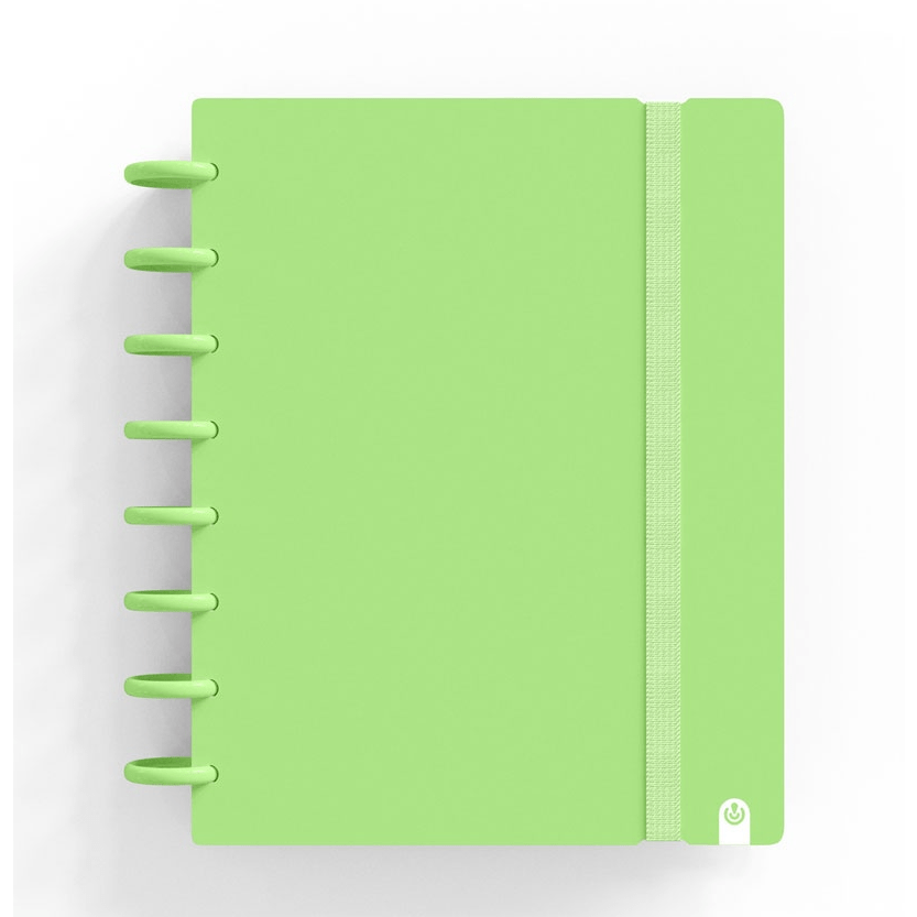 Caderno Ingeniox A5 Pautado 80fl 100g Foam C/Elastico Verde Pastel