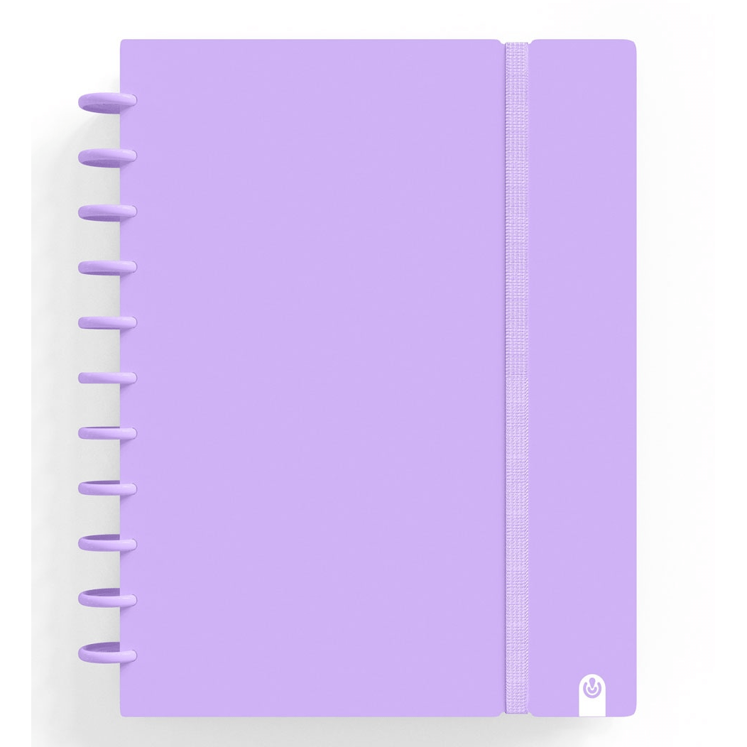 Caderno Ingeniox A4 Pautado 80fl 100g Foam C/Elastico Malva Pastel