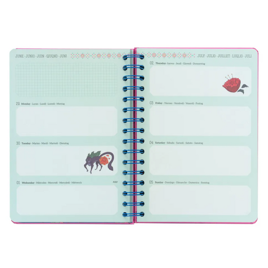 AGENDA ANUAL 2026 SEMANA VISTA A5 FRIDA KAHLO