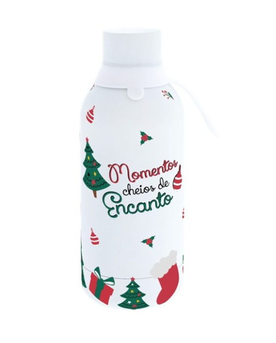 Garrafa térmica Natal 500ml - Momentos cheios de encanto