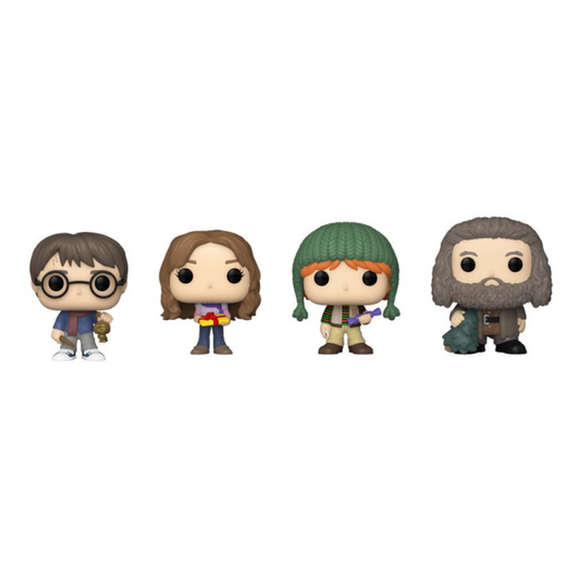 Pocket POP com 4 figuras de Harry Potter em formato de árvore de Natal