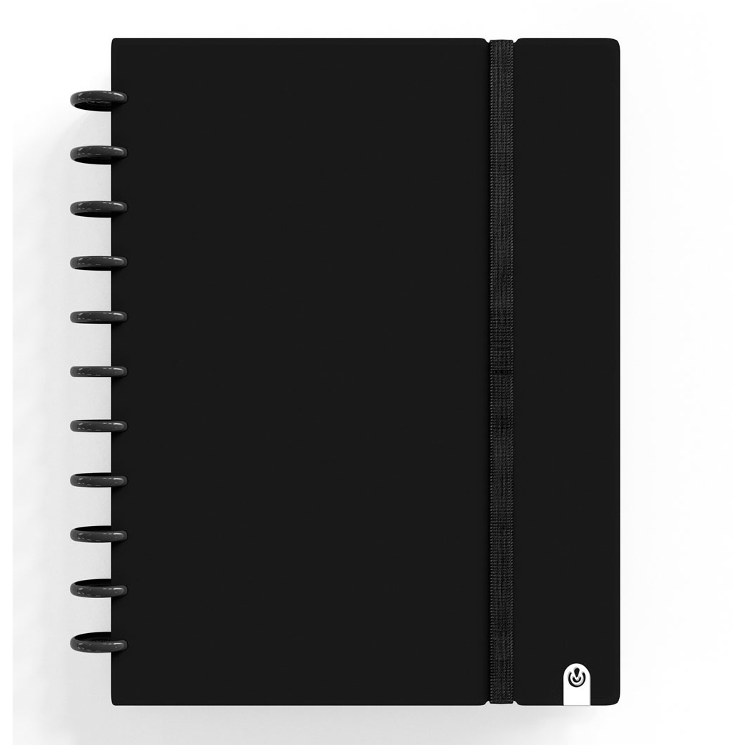 Caderno Ingeniox A4 Pautado 80fl 100g Foam C/Elastico Preto