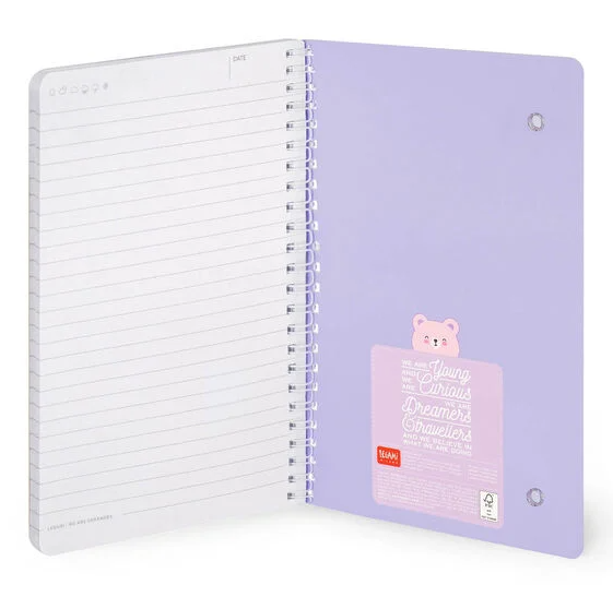 Caderno Legami A5 Espiral linhas - Teddy Bear