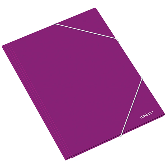 Capa com Elástico Ambar School Almaço Cartolina A4 Roxo