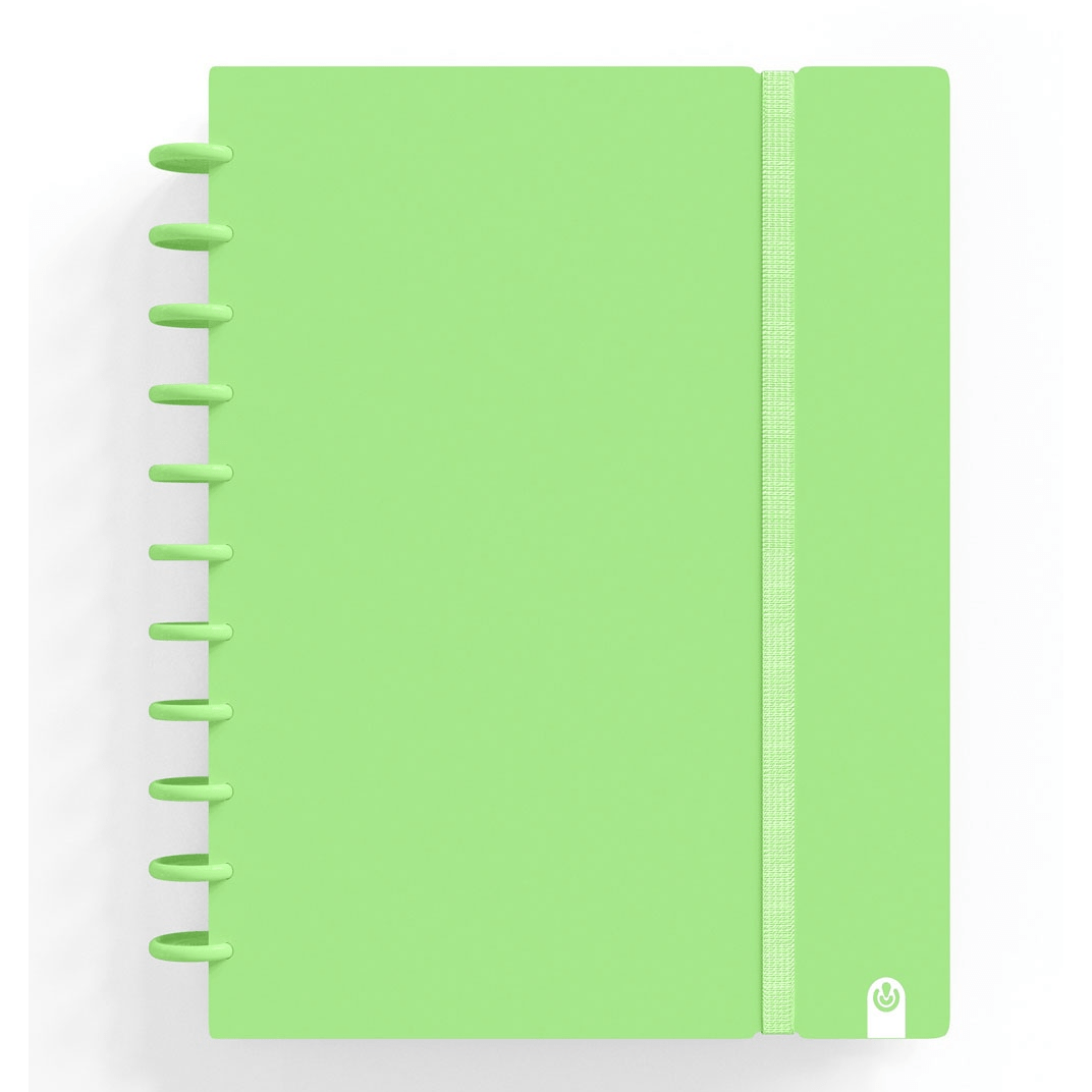 Caderno Ingeniox A4 Pautado 80fl 100g Foam C/Elastico Verde Pastel