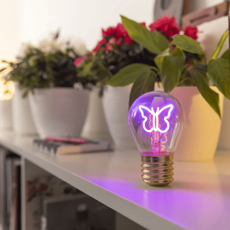 Candeeiro de mesa em forma de lâmpada Borboleta Legami