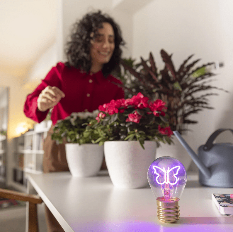 Candeeiro de mesa em forma de lâmpada Borboleta Legami