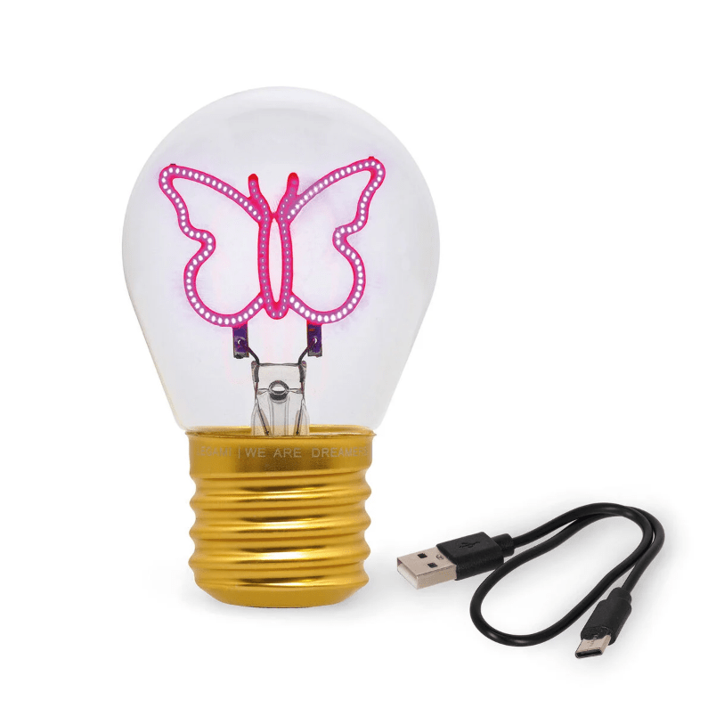 Candeeiro de mesa em forma de lâmpada Borboleta Legami