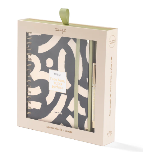 Conjunto Agenda 25-26 + Caneta - Tudo Perfeito