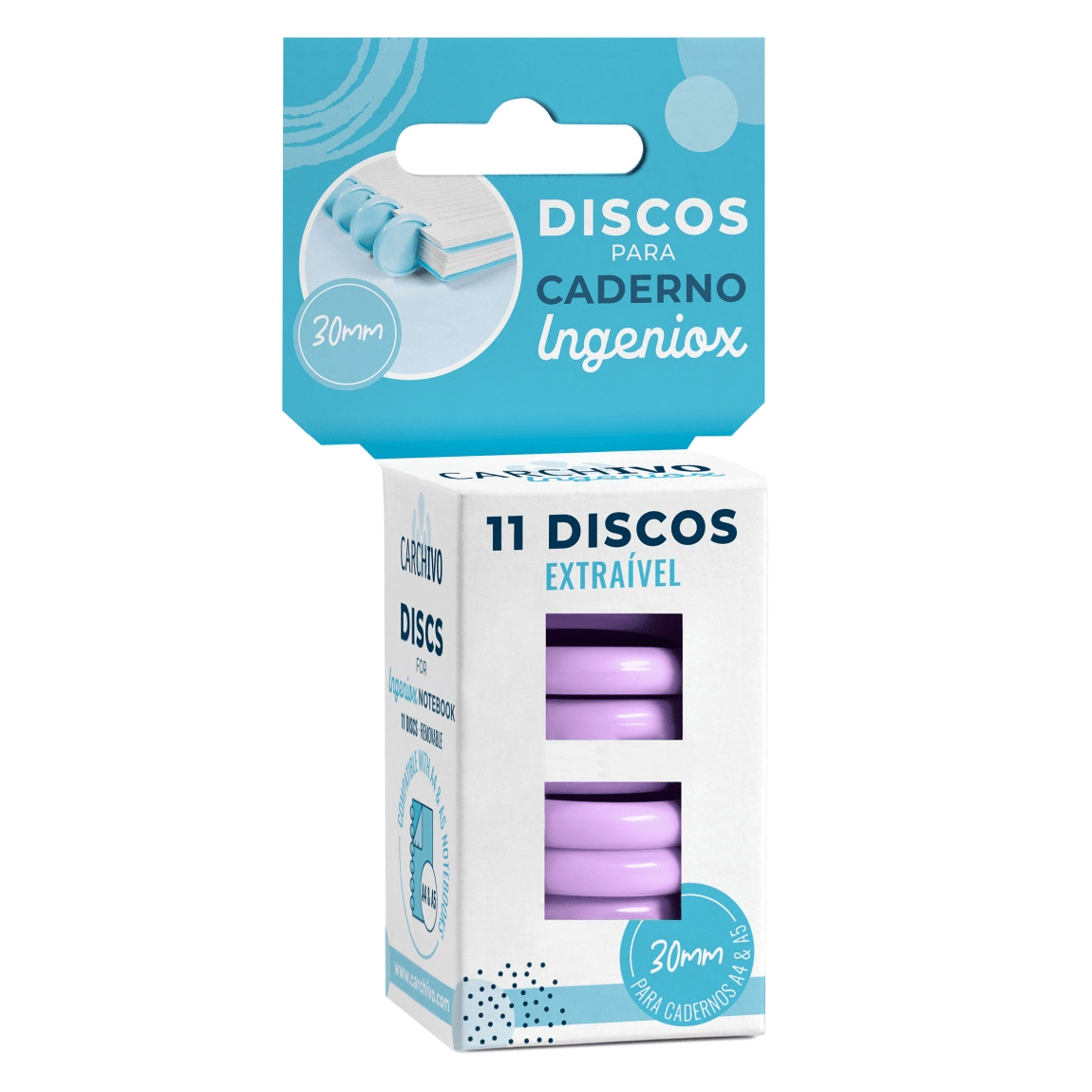 Discos P/ cadernos Ingeniox Lilas