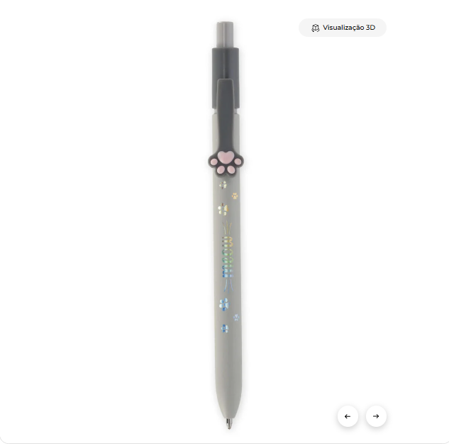 Esferográfica com tema de gatinho - tinta vermelha - Meow Legami