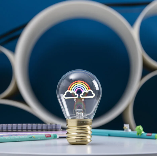 Candeeiro de mesa em forma de lâmpada Arco-Íris Legami