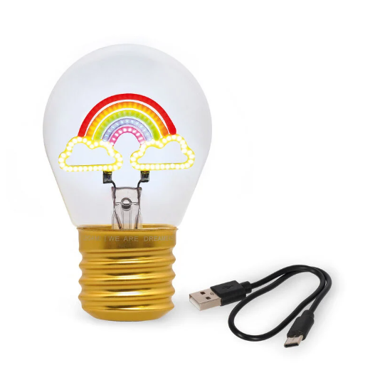 Candeeiro de mesa em forma de lâmpada Arco-Íris Legami