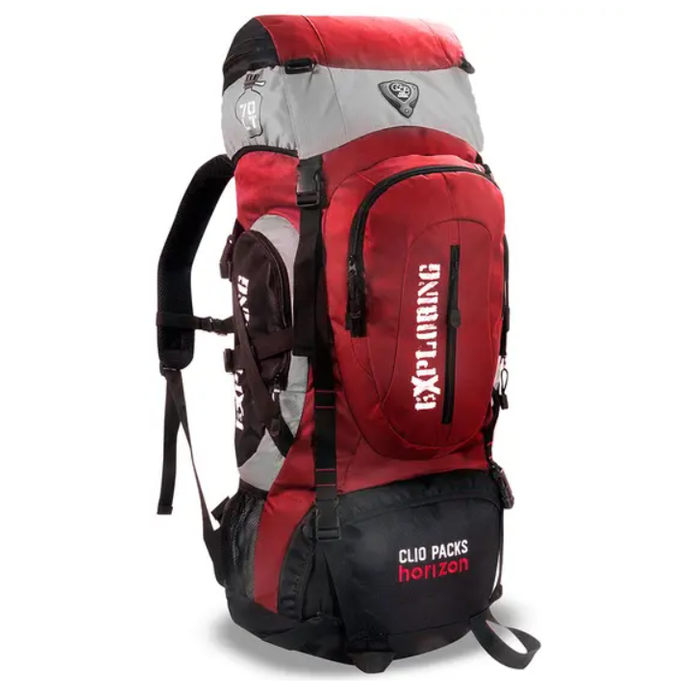 Mochila de trail impermeável 75L Vermelho