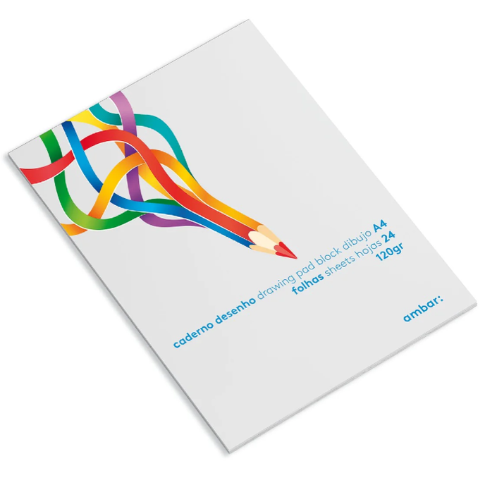Caderno Desenho Colado Ambar School A4 24 Folhas 120 Gramas