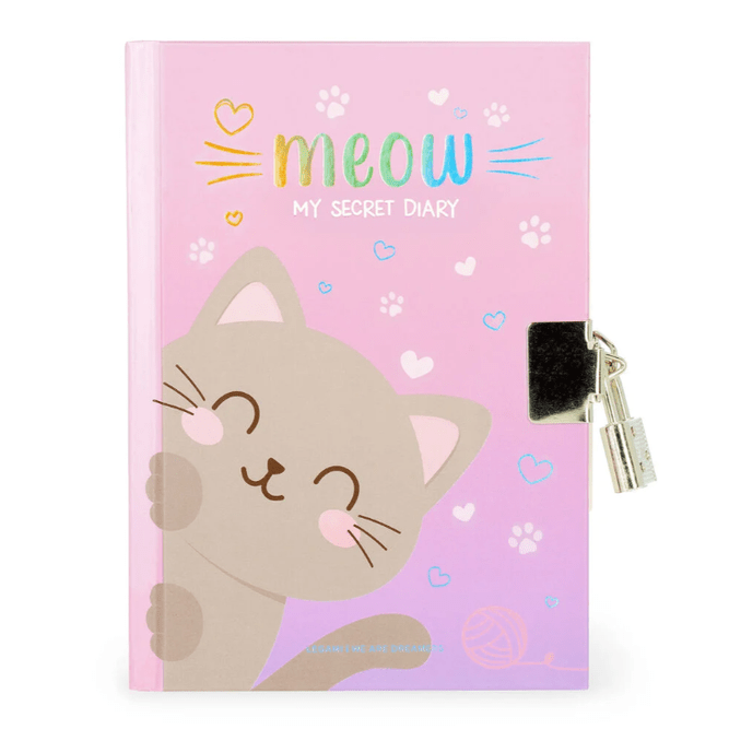 Diário Secreto com Cadeado - Meu Diário Secreto Gato Legami