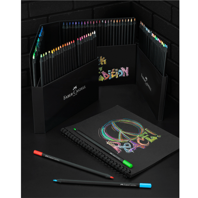 Lapis de cor Faber-Castell caixa de 100 Black edition c/oferta