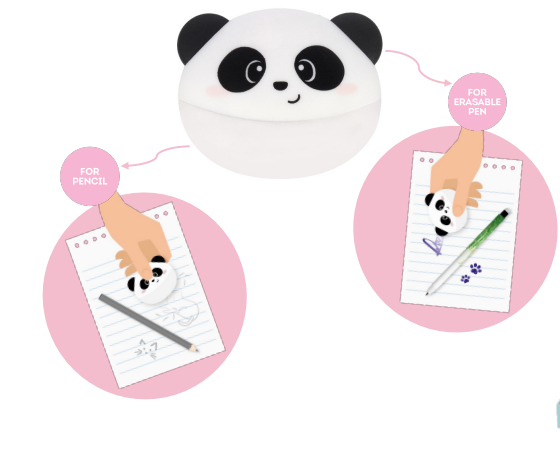 Borracha 2 em 1 panda Legami
