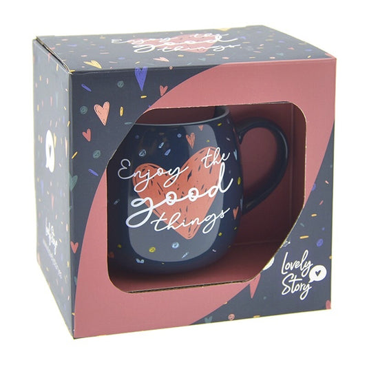 Caneca oval 400ML Enjoy the good things - Hearts