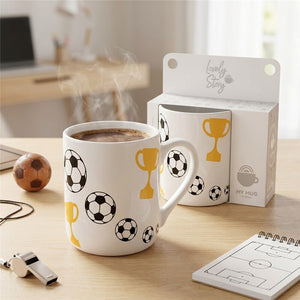 Caneca 330 ml Lovely Story – Football Match – Branco gelo — Ref. TZ2654BL