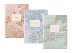 Conjunto de 3 Cadernos V&A B6 Eastern Elegance