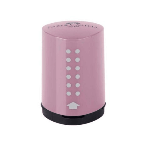Afia com depósito Mini Grip Rosa velho Faber-castell - Papelaria Encantada