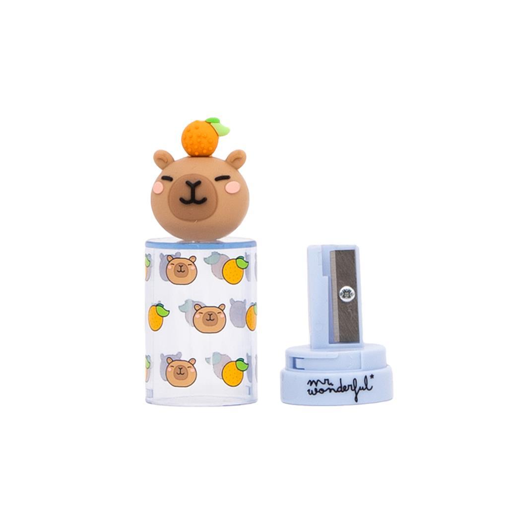 Afia-Lápis com Depósito - Capivara - Mr. Wonderful - Papelaria Encantada