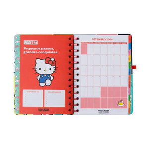 Agenda 26-27 Semanal Pequena Hello Kitty & Friends x Mr. Wonderful + 3 Esferográficas Apagáveis Bo-Bo - Somos a melhor equipa - Mr. Wonderful - Papelaria Encantada