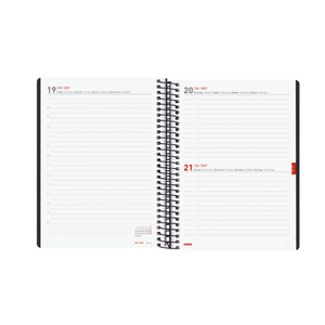 Agenda diária A5 2026/27 16 meses espiral finocam Preto - Papelaria Encantada