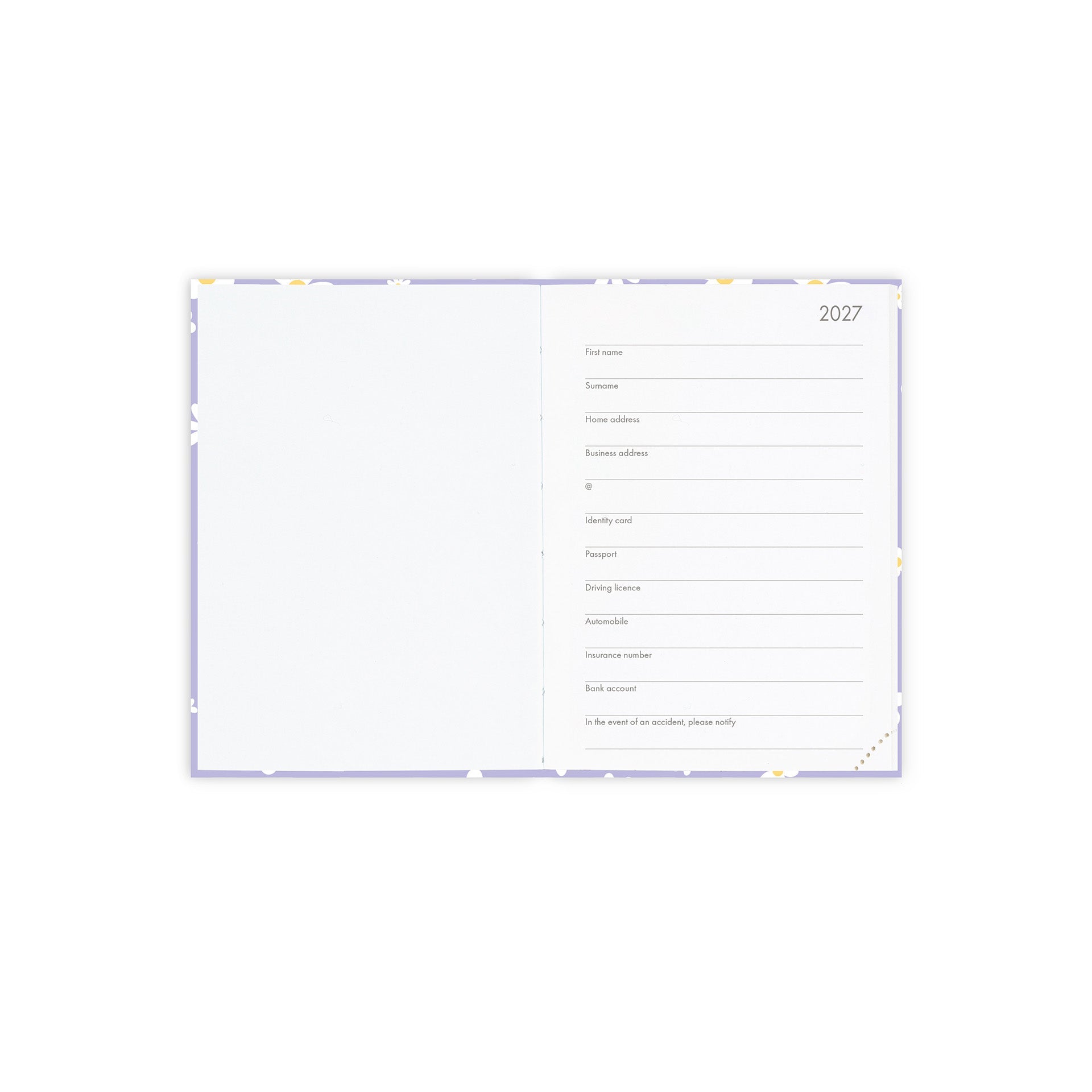 Agenda Legami 12 Meses 2027 Diária Daisy Lilac - Papelaria Encantada