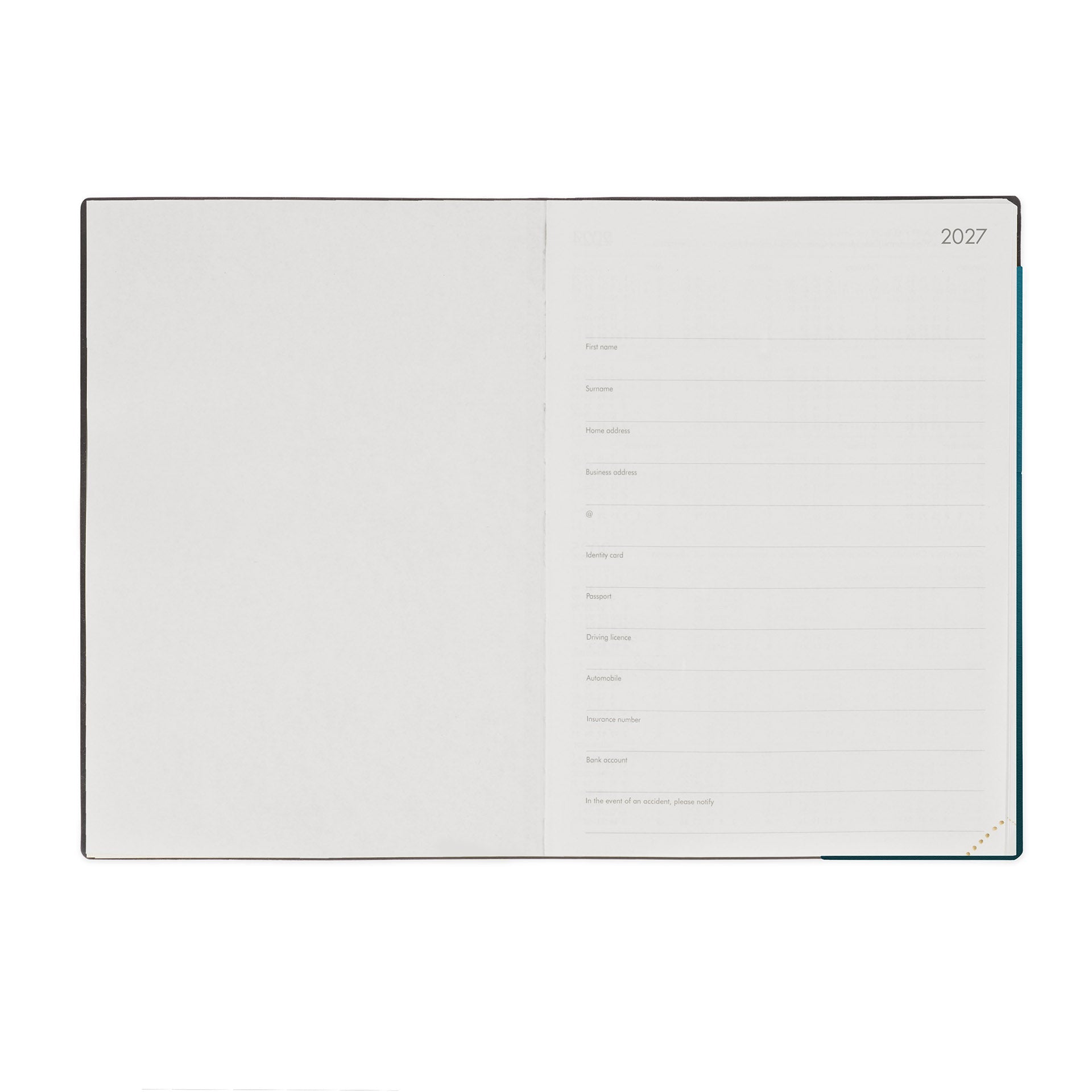 Agenda Legami 12 Meses 2027 Diária Deep Teal - Papelaria Encantada