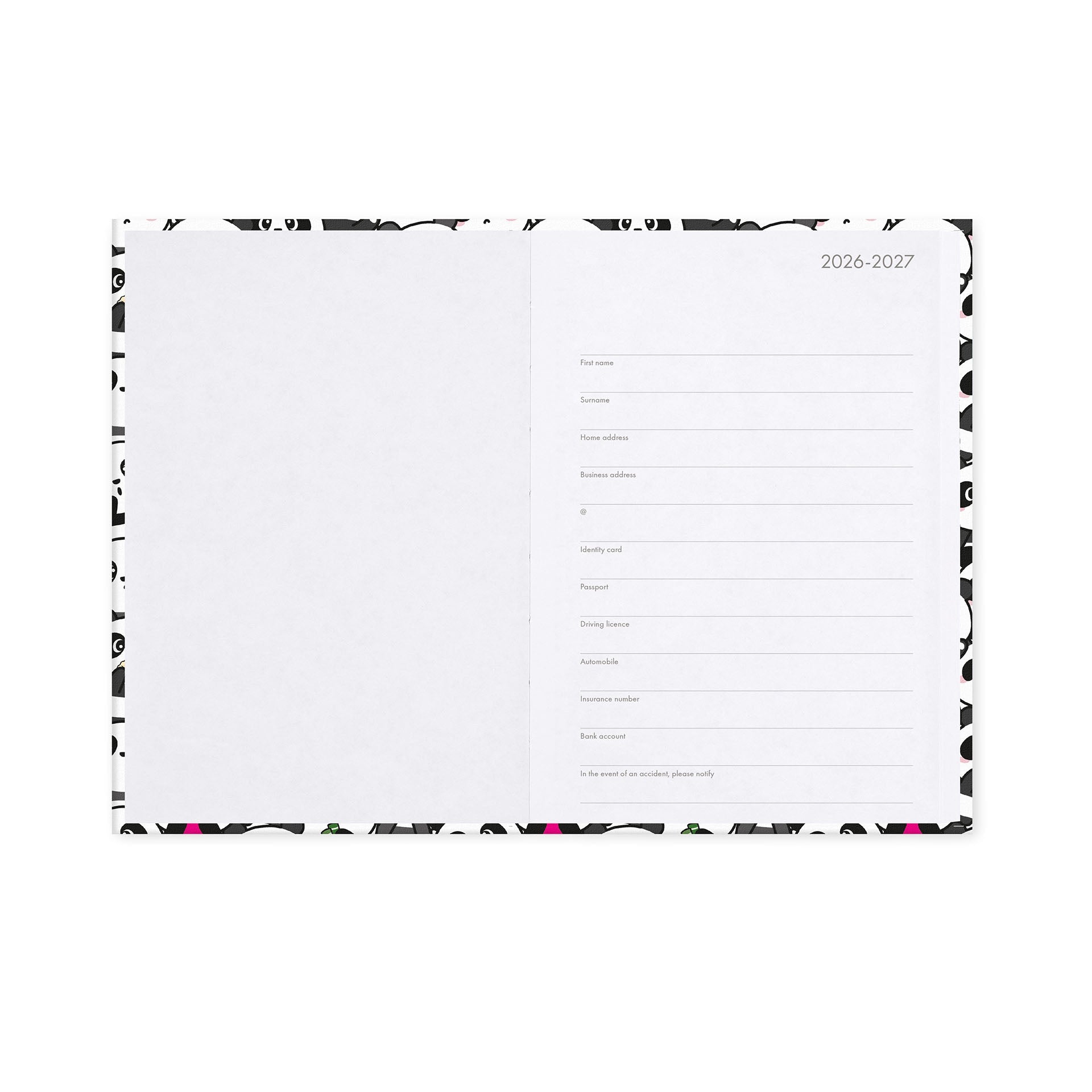 Agenda Legami 16 meses Diária -Média- Panda - Papelaria Encantada