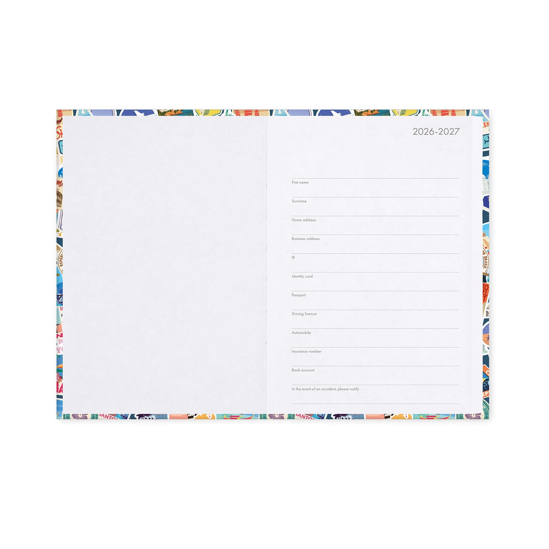 Agenda Legami 16 meses Diaria - Travel Stickers - Papelaria Encantada