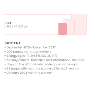 Agenda Legami 16 meses Pequena semanal - Cosmic Lilac - Papelaria Encantada