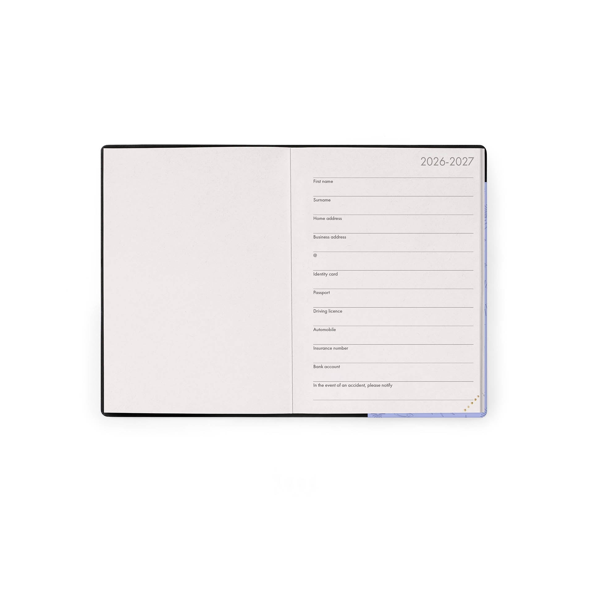 Agenda Legami 16 meses Pequena semanal - Cosmic Lilac - Papelaria Encantada