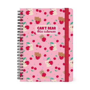 Agenda Legami 16 meses Semanal -Grande Espiral- Urso Cereja Rosa - Papelaria Encantada