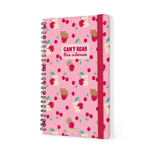 Agenda Legami 16 meses Semanal -Grande Espiral- Urso Cereja Rosa - Papelaria Encantada