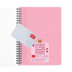 Agenda Legami 16 meses Semanal -Grande Espiral- Urso Cereja Rosa - Papelaria Encantada