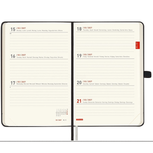 Agenda semanal 100x150mm 2026/27 18 meses Finocam Preta - Papelaria Encantada