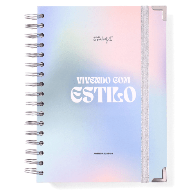 Agenda Wonder 2025-26 Semanal 18 meses- Vivendo com estilo - Mr.Wonderful - Papelaria Encantada