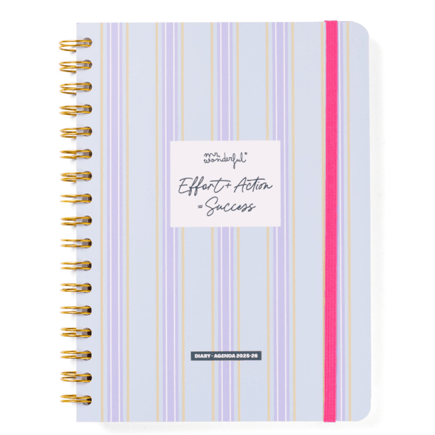 Agenda Wonder 2025-26 Semanal - Effort+ Action = Sucess - Mr.Wonderful - Papelaria Encantada