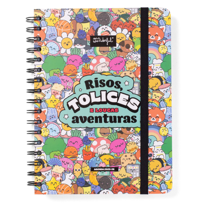 Agenda Wonder 2025-26 Semanal - Risos, tolices e loucas aventuras - Mr.Wonderful - Papelaria Encantada