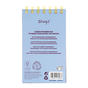 Bloco com Autocolantes Transparentes Mr.wonderful - Papelaria Encantada