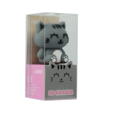 Borracha 3D itotal Gato Cinzento - Papelaria Encantada