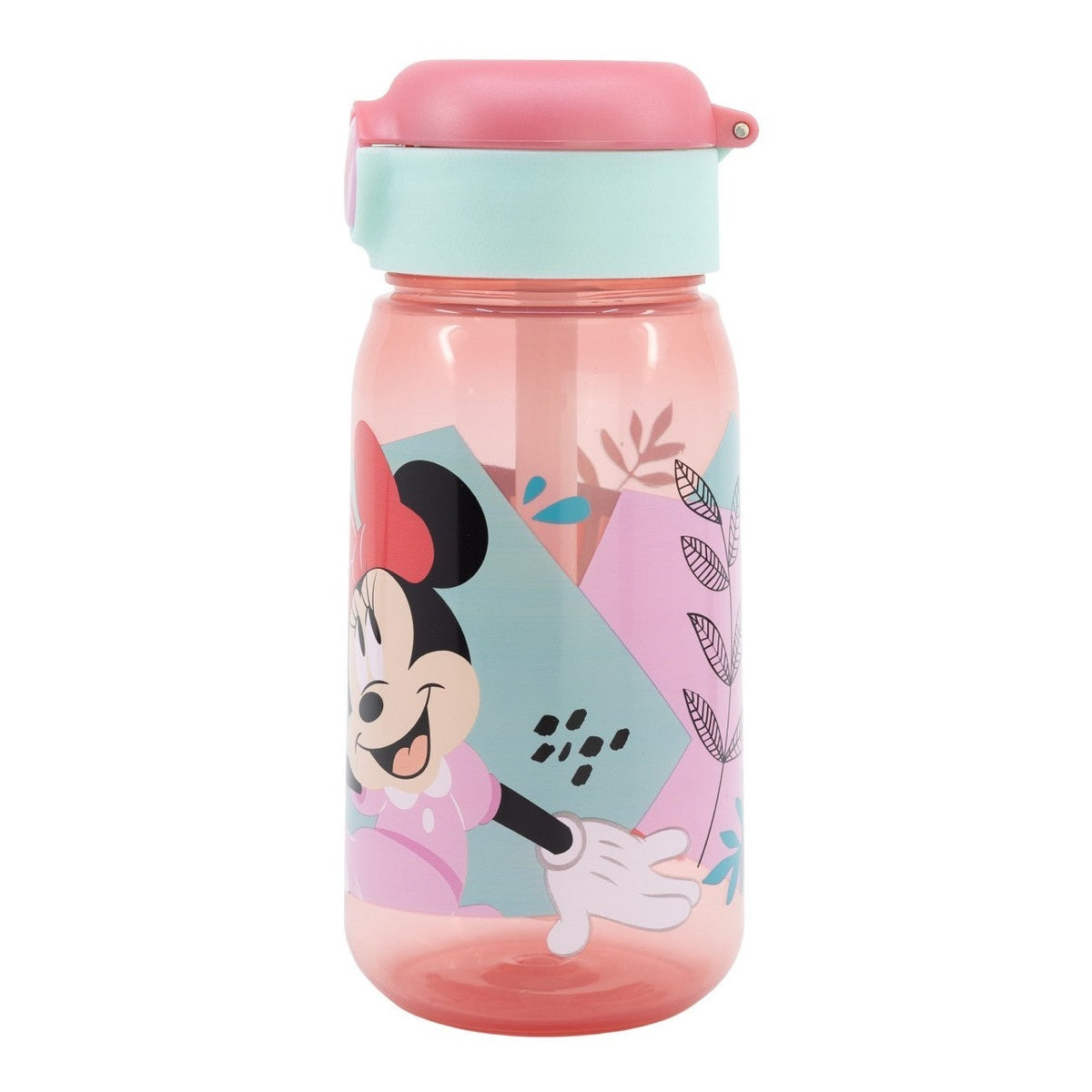Garrafa de Água Minnie Mouse 510 ml com Palhinha