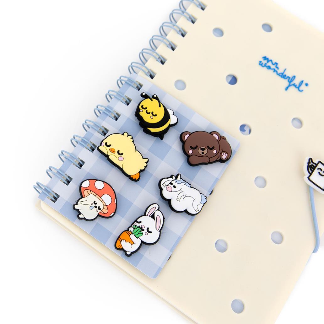 Caderno A5 com Pins - Lazy Bo - bo - Mr wonderful - Papelaria Encantada