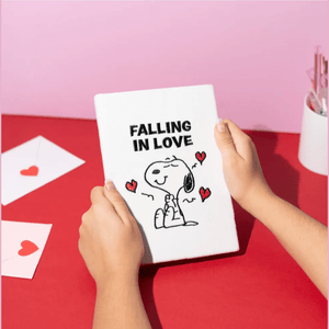 Caderno A5 Snoopy veludo - Papelaria Encantada