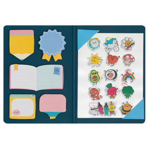 Caderno com notas adesivas e autocolantes Mr.wonderful - Papelaria Encantada